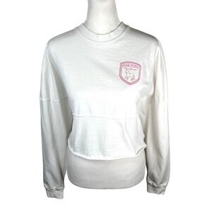 Spirit Jersey Pink Pony Club Mackinac Cropped Long Sleeve T-shirt White Women XS